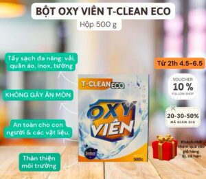 Bột Oxy Viên T-Clean chất tẩy rửa đa năng 500g
