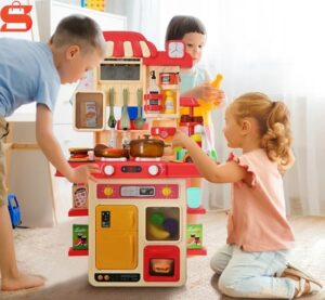 Bộ đồ chơi nhập vai đầu bếp dành cho trẻ em, bé trai và bé gái hướng nghiệp kỹ năng nấu ăn cho bé